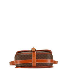 セリーヌ マカダム ショルダーバッグ ブラウン PVC レザー レディース CELINE 【中古】