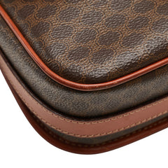 セリーヌ マカダム ショルダーバッグ ブラウン PVC レザー レディース CELINE 【中古】