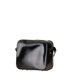 サルヴァトーレフェラガモ ガンチーニ ショルダーバッグ ブラック エナメル レザー レディース Salvatore Ferragamo 【中古】