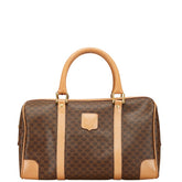 セリーヌ マカダム ボストンバッグ ブラウン PVC レザー レディース CELINE 【中古】