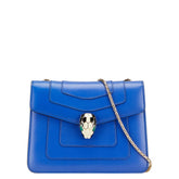 ブルガリ セルペンティフォーエバー チェーン ショルダーバッグ ブルー レザー レディース BVLGARI 【中古】