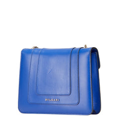 ブルガリ セルペンティフォーエバー チェーン ショルダーバッグ ブルー レザー レディース BVLGARI 【中古】