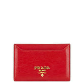 プラダ カードケース 1PG222 レッド レザー レディース PRADA 【中古】