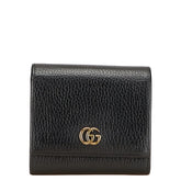 グッチ GGマーモント 三つ折り財布 ブラック レザー レディース GUCCI 【中古】