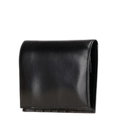 プラダ 三角ロゴプレート 二つ折り財布 M661 ブラック レザー レディース PRADA 【中古】