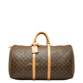 ルイ ヴィトン モノグラム キーポル55 ボストンバッグ トラベルバッグ 旅行用バッグ M41424 ブラウン PVC レザー レディース LOUIS VUITTON 【中古】