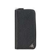 プラダ 三角ロゴプレート 長財布 ブラック サフィアーノレザー レディース PRADA 【中古】