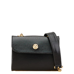 クロエ ミニバッグ チェーン ショルダーバッグ ミラー付き ブラック レザー レディース Chloe 【中古】