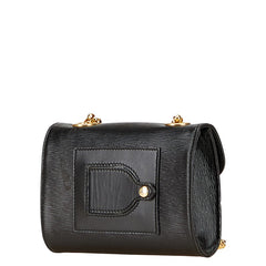 クロエ ミニバッグ チェーン ショルダーバッグ ミラー付き ブラック レザー レディース Chloe 【中古】