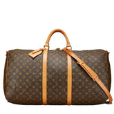 ルイ ヴィトン モノグラム キーポル バンドリエール 60 ボストンバッグ ショルダーバッグ 2WAY M41412 ブラウン PVC レザー レディース LOUIS VUITTON 【中古】