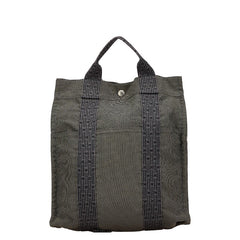 エルメス エールライン アドMM リュック バックパック グレー キャンバス レディース HERMES 【中古】