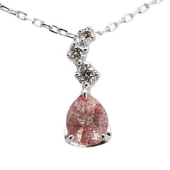 K18WG ホワイトゴールド クオーツ ダイヤ ペンダントネックレス レディース 【中古】