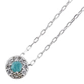 Pt900 プラチナ Pt850 プラチナ パライバトルマリン0.03ct ダイヤ0.04ct ペンダントネックレス レディース 【中古】