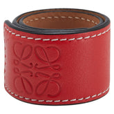 ロエベ アナグラム スモールスラップ ブレスレット レッド レザー レディース LOEWE 【中古】