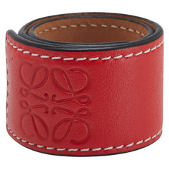 ロエベ アナグラム スモールスラップ ブレスレット レッド レザー レディース LOEWE 【中古】