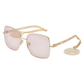 グッチ インターロッキングG チェーン サングラス GG0724S ゴールド プラスチック レディース GUCCI 【中古】