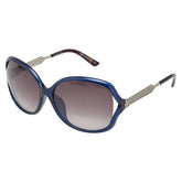 グッチ サングラス バタフライ GG0076SK ブルー シルバー ブラウン プラスチック レディース GUCCI 【中古】