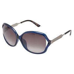 グッチ サングラス バタフライ GG0076SK ブルー シルバー ブラウン プラスチック レディース GUCCI 【中古】