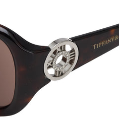 ティファニー アトラス ラインストーン サングラス TF4003-B ブラウン プラスチック レディース TIFFANY&Co. 【中古】