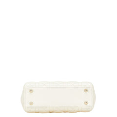 ディオール カナージュ レディディオール スモール MY ABCDIOR ハンドバッグ ショルダーバッグ 2WAY ホワイト ゴールド レザー レディース Dior 【中古】