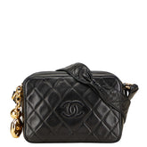 シャネル マトラッセ ココマーク ショルダーバッグ ブラック ゴールド ラムスキン レディース CHANEL 【中古】