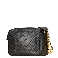 シャネル マトラッセ ココマーク ショルダーバッグ ブラック ゴールド ラムスキン レディース CHANEL 【中古】