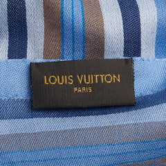 ルイ ヴィトン モノグラム マドラス エトール ストール M75580 ライトブルー マルチカラー コットン レディース LOUIS VUITTON 【中古】