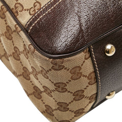 グッチ GGキャンバス プリンシー シェリーライン トートバッグ 163805 ベージュ ブラウン キャンバス レザー レディース GUCCI 【中古】