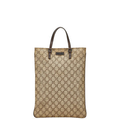 グッチ GGスプリーム ハンドバッグ トートバッグ 117551 ブラウン PVC レザー レディース GUCCI 【中古】
