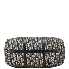 ディオール トロッター ボストンバッグ ネイビー ベージュ キャンバス レザー レディース Dior 【中古】