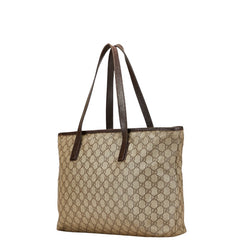 グッチ GGスプリーム トートバッグ 181084 ベージュ ブラウン PVC レザー レディース GUCCI 【中古】