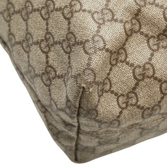 グッチ GGスプリーム トートバッグ 181084 ベージュ ブラウン PVC レザー レディース GUCCI 【中古】