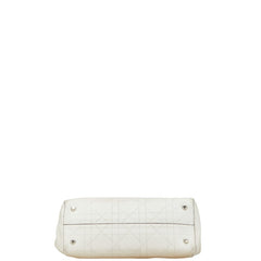 ディオール カナージュ チェーントートバッグ ホワイト シルバー レザー レディース Dior 【中古】