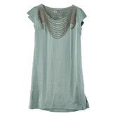 イッセイミヤケ ノースリーブワンピース サイズ:2 ミントグリーン シルク ポリウレタン レディース ISSEY MIYAKE 【中古】