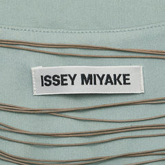 イッセイミヤケ ノースリーブワンピース サイズ:2 ミントグリーン シルク ポリウレタン レディース ISSEY MIYAKE 【中古】