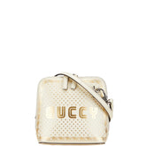 グッチ × SEGA GUCCY プリント 斜め掛け ショルダーバッグ 511189 ホワイト ゴールド レザー レディース GUCCI 【中古】