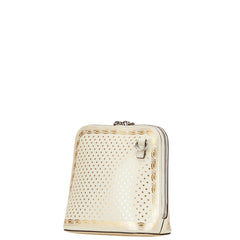 グッチ × SEGA GUCCY プリント 斜め掛け ショルダーバッグ 511189 ホワイト ゴールド レザー レディース GUCCI 【中古】