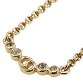 ディオール CDロゴ ネックレス ゴールド メッキ ラインストーン レディース Dior 【中古】