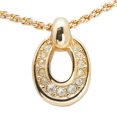 ディオール ペンダントネックレス ゴールド メッキ ラインストーン レディース Dior 【中古】