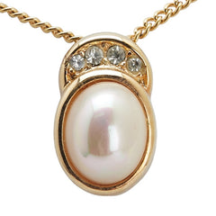 ディオール パール ラインストーン ネックレス ゴールド メッキ レディース Dior 【中古】