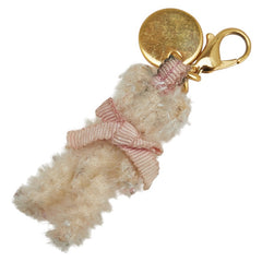 プラダ くま ベアー チャーム キーホルダー ベージュ ピンク ビーズ モヘア レディース PRADA 【中古】