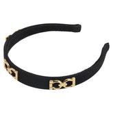 サルヴァトーレフェラガモ ガンチー二 カチューシャ ヘアアクセサリー ブラック ゴールド キャンバス メッキ レディース Salvatore Ferragamo 【中古】