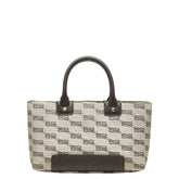 バレンシアガ BBロゴ ハンドバッグ トートバッグ ベージュ ブラウン キャンバス レザー レディース BALENCIAGA 【中古】