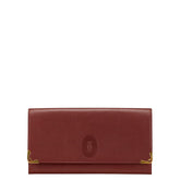 カルティエ マストライン クラッチバッグ ワインレッド レザー レディース CARTIER 【中古】