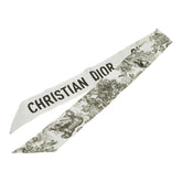 ディオール ミッツァ トワル ドゥ ジュイ スカーフ ホワイト カーキ シルク レディース Dior 【中古】