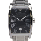 アルマーニ 腕時計 AR-0929 クオーツ ブラック文字盤 ステンレススチール メンズ ARMANI 【中古】