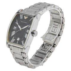 アルマーニ 腕時計 AR-0929 クオーツ ブラック文字盤 ステンレススチール メンズ ARMANI 【中古】