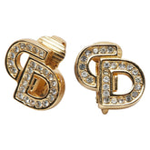 ディオール CDロゴ ラインストーン イヤリング ゴールド メッキ レディース Dior 【中古】