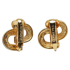 ディオール CDロゴ ラインストーン イヤリング ゴールド メッキ レディース Dior 【中古】