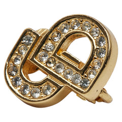 ディオール CDロゴ ラインストーン イヤリング ゴールド メッキ レディース Dior 【中古】